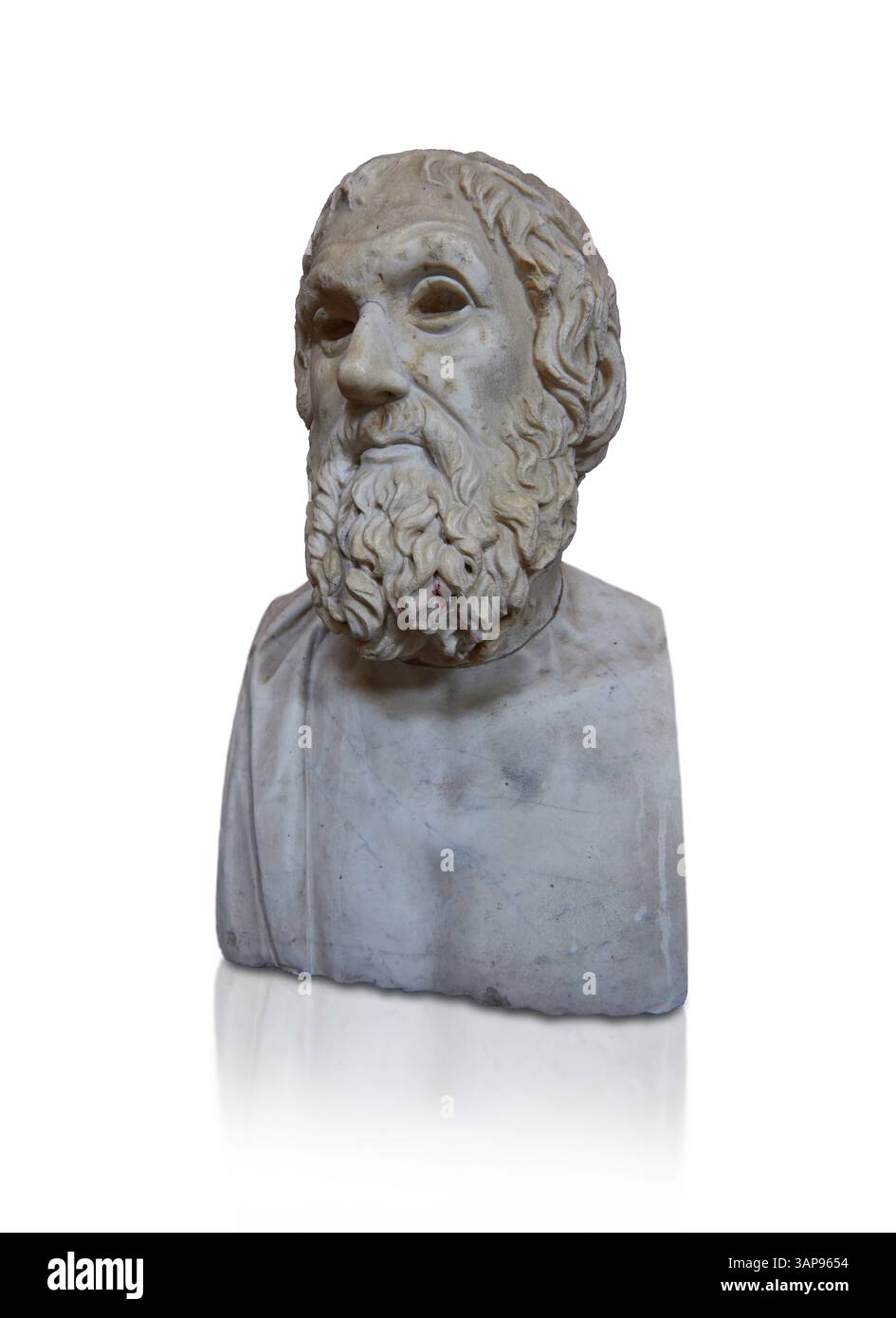 Römische Porträtbüste des Athener Dichters und Tragikers Sophokles, der 406 v. Chr. starb. Ende 1. Jh. n. Chr. Vatikanische Museen Inv. Nr. 329. Sophokles war ein Rind Stockfoto