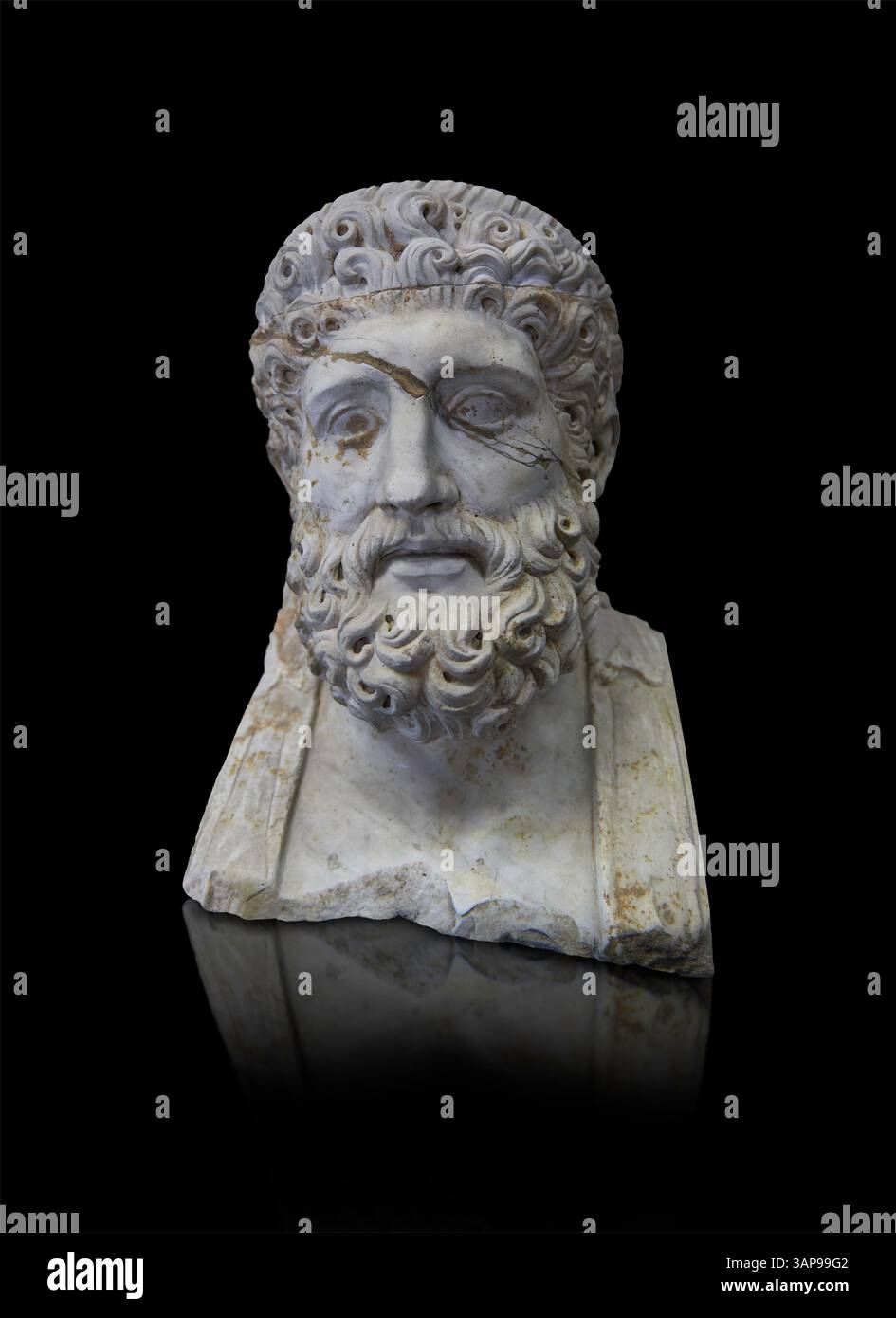 Römische Porträtbüste wahrscheinlich eines griechischen Philosophen, 2. Jahrhundert v. Chr. Vatikanische Museen. Stockfoto