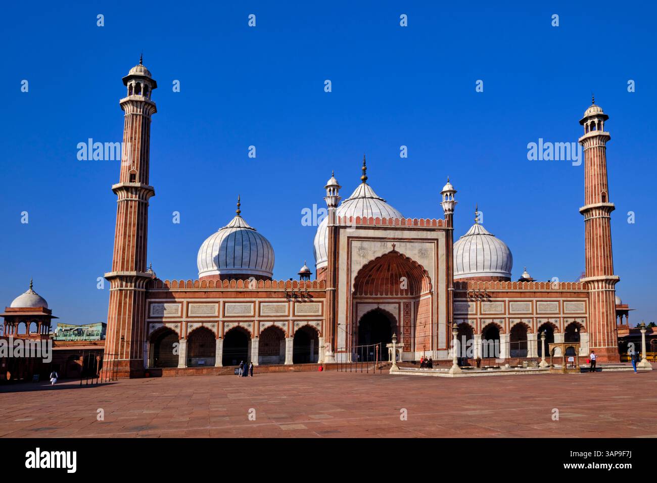 Indien, Delhi, Alt-Delhi, Jama-Masjid-Moschee, erbaut vom Mogulkaiser Shah Jahan zwischen 1644 und 1656 Stockfoto
