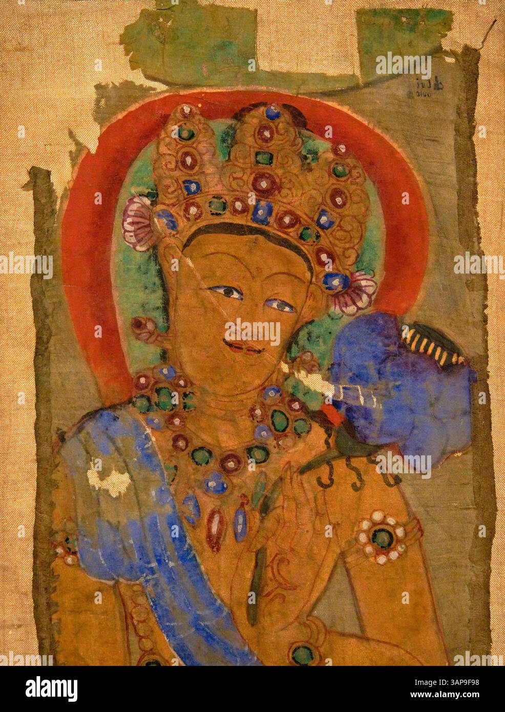 Indien, Delhi, Neu-Delhi, Nationalmuseum, Bodhisattva Padmapani, Seidenmalerei, Dunhuang (China-Xinjiang), 9.-10. Jahrhundert Stockfoto