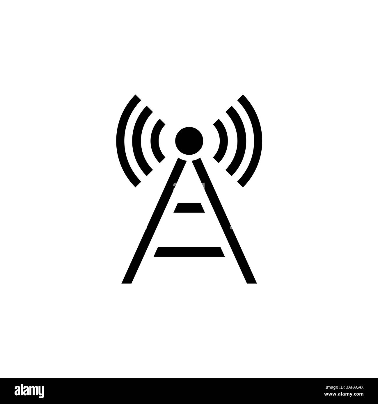 Senderantenne, Handy Tower Solid Flat Vector Symbol isoliert auf weißem Hintergrund. Stock Vektor