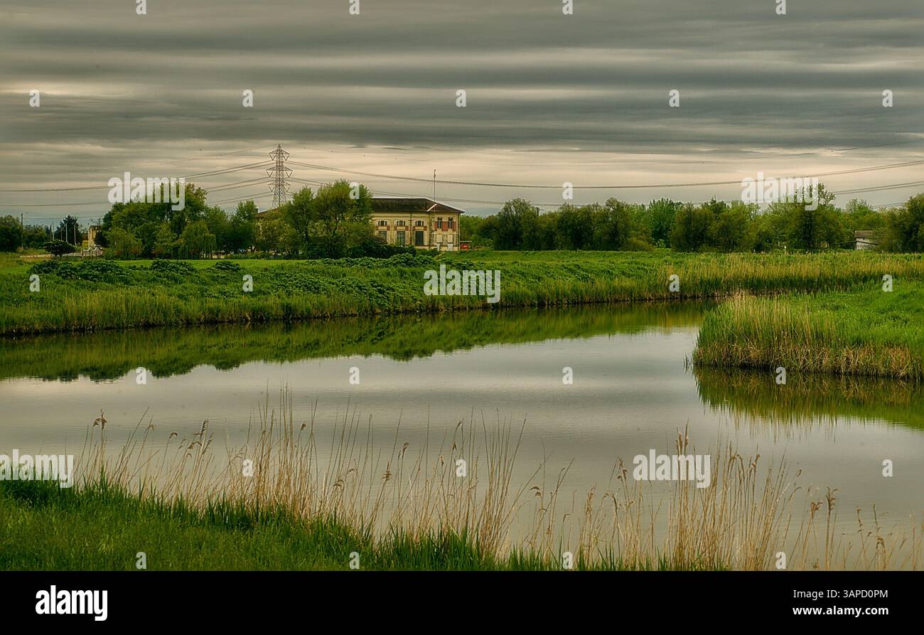 Das Valli di Comacchio liegt ruhig zwischen Emilia und Romagna (Italien) Stockfoto