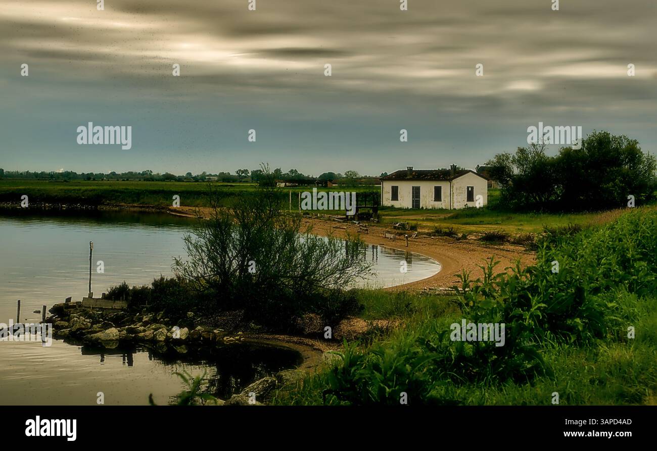 Das Valli di Comacchio liegt ruhig zwischen Emilia und Romagna (Italien) Stockfoto