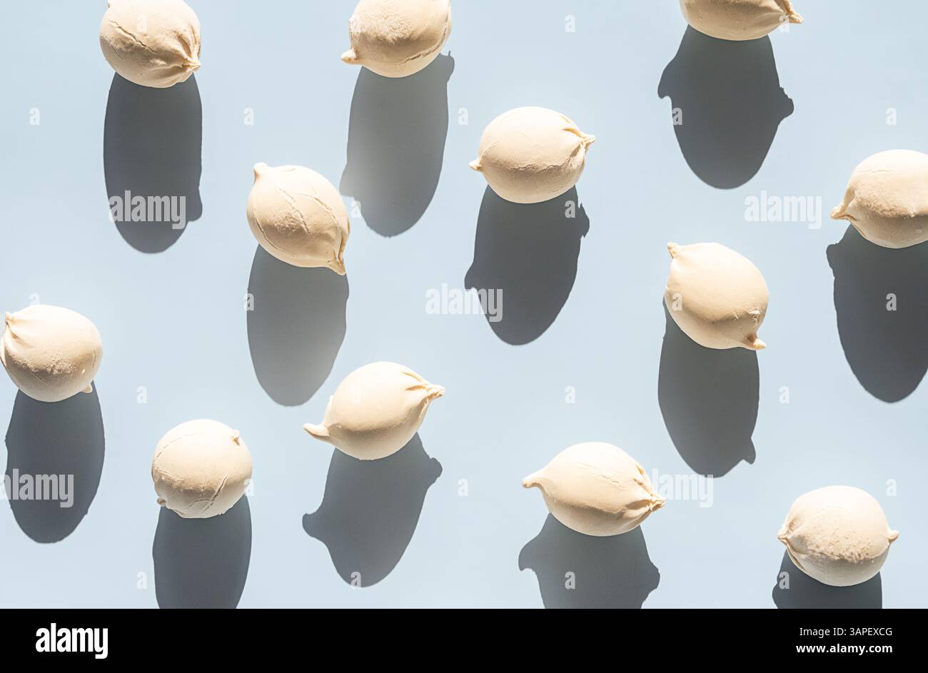 Appetitliche Klößchen Hintergründe. Muster Für Gefrorene Lebensmittel. Stockfoto