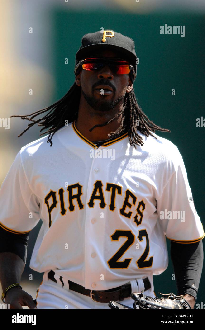 7. April 2011: Andrew McCutchen #22 in Aktion während des MLB-Spiels zwischen den Colorado Rockies und den Pittsburgh Pirates im PNC Park. (Bild: © Jason Pohuski/Cal Sport Media/ZUMAPRESS.com) Stockfoto