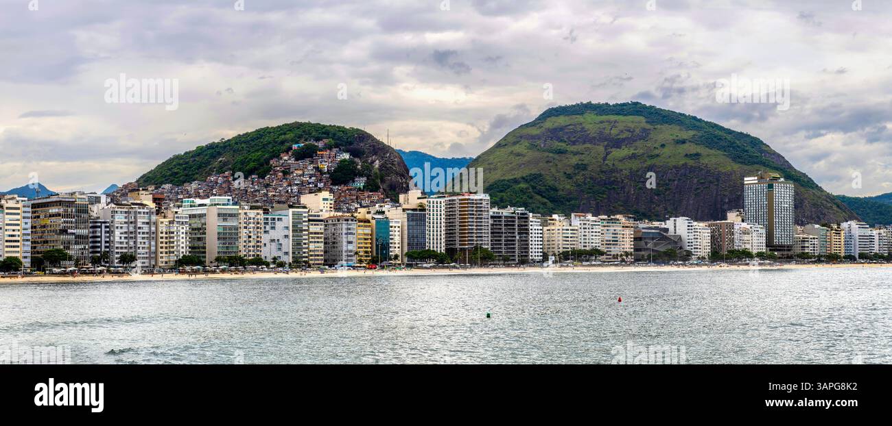Copacabana Quarter und Copacabana Beach Stockfoto