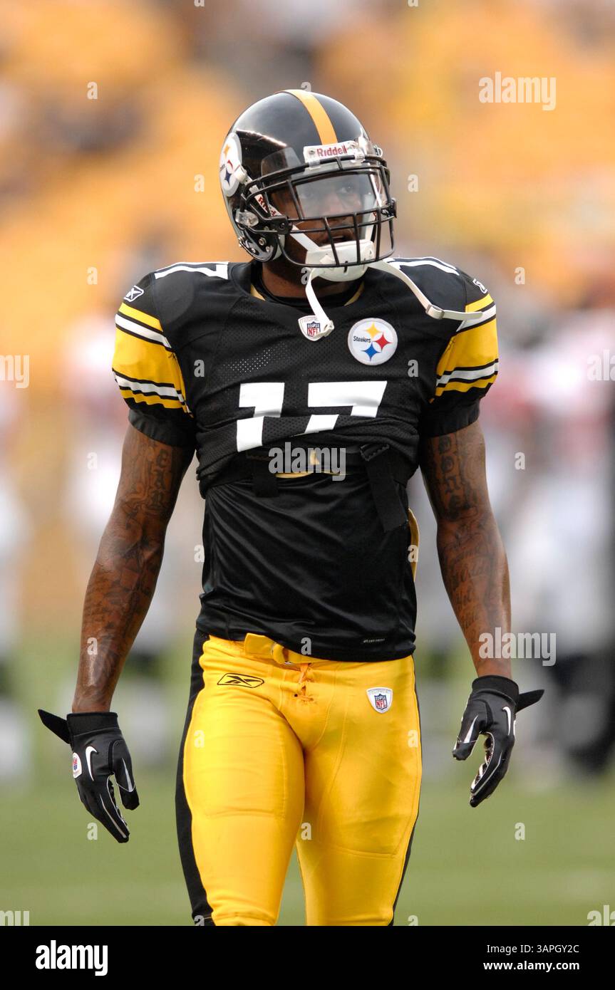 27. August 2011: Mike Wallace #17 beim Spiel Atlanta Falcons vs Pittsburgh Steelers in Pittsburgh im Heinz Field. (Bild: © Jason Pohuski/Cal Sport Media/ZUMAPRESS.com) Stockfoto