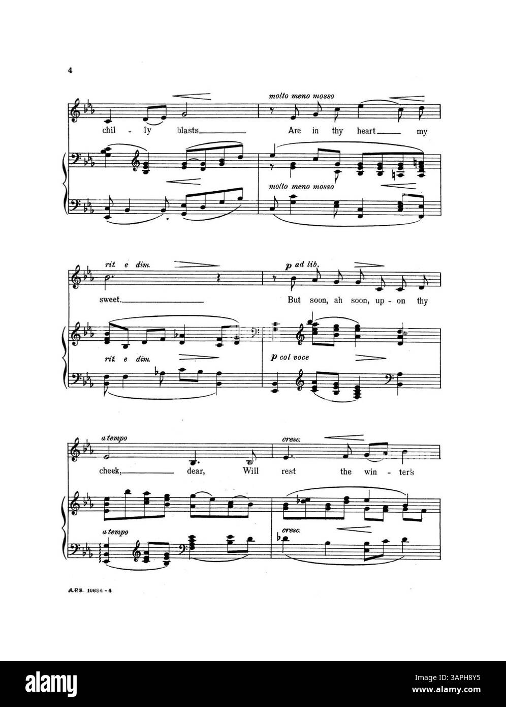 Changes von Gena Branscombe ist Teil eines 2-Song-Sets mit Klavierbegleitung, das in Versionen für Mezzosopran oder Bariton erhältlich ist. Der Text wurde von Paris Nesbit K.C. adaptiert und ist Paul Dufault gewidmet. Das Kennzeichen lautet A.P.S. 10583-10684-4. Auf der Rückseite befinden sich Ausschnitte aus anderen Liedern von Branscombe. Das digitale Bild kann sich in der Farbe unterscheiden. Wenden Sie sich bei Fragen zu Anmerkungen an Music Services. Stockfoto