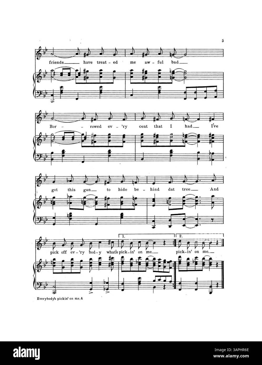 Das Notenblatt ist Alfred Henry Lewis gewidmet, mit Worten von Irving Lewis und Musik von Isabell D’Armond. Die Rückseite zeigt eine Werbung für „Yo“ Eyes Are Open But Yo“ Sound Sleep, zusammen mit einem Foto der südländischen Sängerin Clarice Vance. Stockfoto