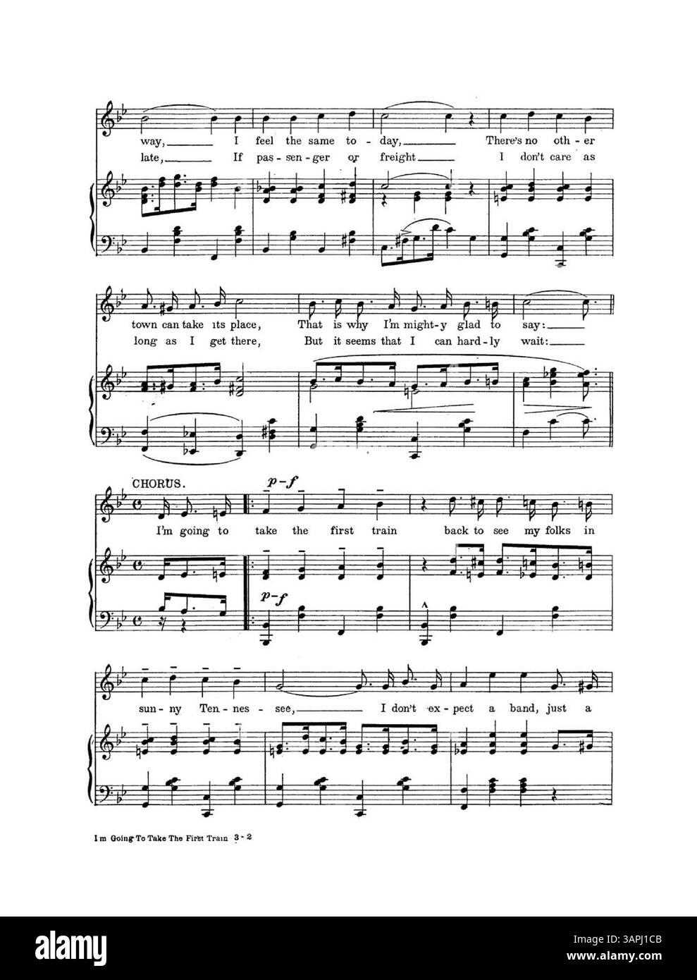 Dieses Notenbuch enthält den Song I’m Going to take the First Train, einen von will Rossiters „Good-Luck“-Songs. Geschrieben von Norma Gray, bekannt für „jede alte Musik überhaupt“, und Jack Googan, Autor von „You'll Never Know the Good Fellow I've Be“, bietet es einen Einblick in die amerikanische Musik des frühen 20. Jahrhunderts. Stockfoto