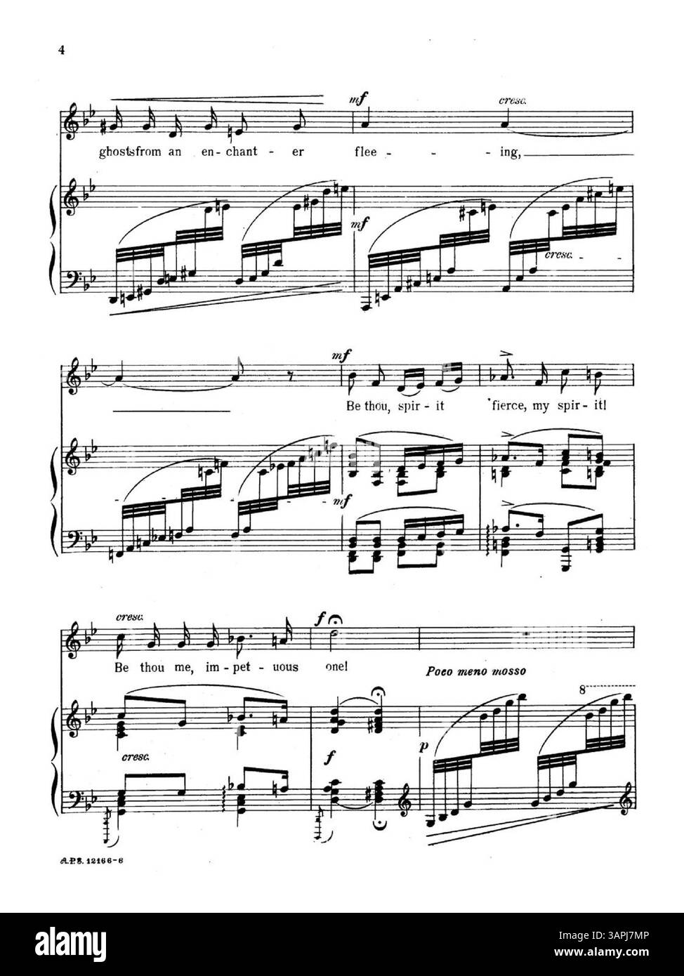 Notenblatt mit dem Titel „O Wild West Wind“ von Florence Newell Barbour. Es ist das vierte Lied der Sammlung Six Song Pictures und ist für Mezzo-Sopran oder Bariton bestimmt. Die Rückseite enthält eine Werbung für Lyric Fancy: A Selection of Songs by American Composers. Nummernschild: A.P.S. 12166. Stockfoto