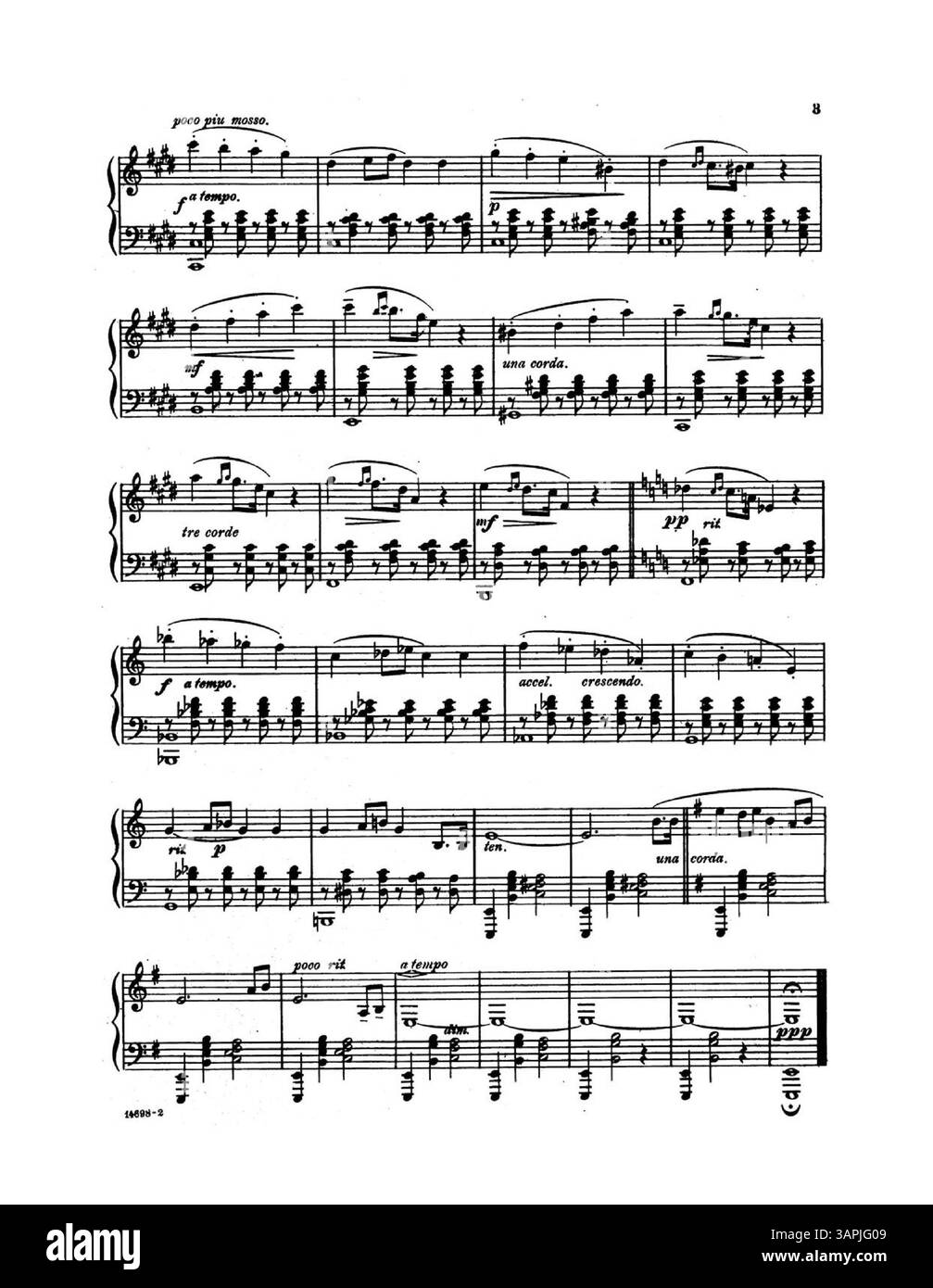 Elegie ist eine Klavierkomposition von Marion E. Bauer, die in ihrer Sammlung mit dem Titel „Piano Compositions by Marion E. Bauer“ enthalten ist. Das Stück ist ihrem Lehrer, Mr. Henry Holden Huss, gewidmet. Das Werk ist unter der Nummer 14698 katalogisiert. Die Farbe der digitalen Darstellung kann vom Original abweichen, und Anmerkungen sind nicht in der digitalen Version enthalten. Stockfoto