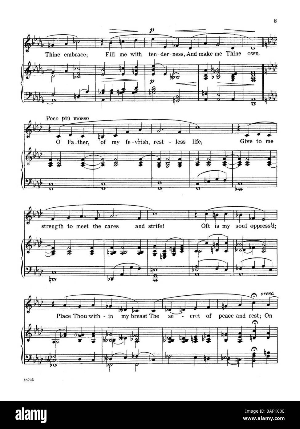 O Lord of Life ist ein Lied in D-Dur aus Songs & Ballads von Mary Turner Salter. Das Lied ist Clara M. Beale gewidmet. Das Cover enthält den Titel „Words and Music by Mary Turner Salter“, und die Nummernschild ist 18735. Auf der Rückseite ist das Logo des Herausgebers zu sehen. Die Farbdarstellung kann vom Original abweichen, und Anmerkungsinformationen können über die Musikdienste abgerufen werden. Stockfoto