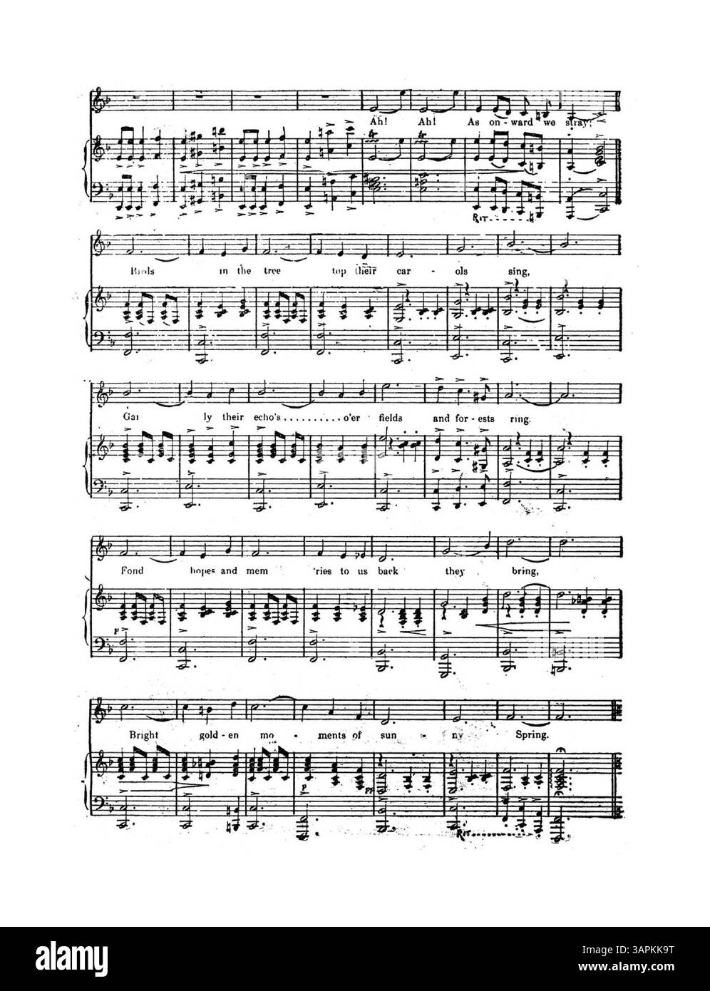Pheon Waltz Song von Jessie L. Davis wurde von M’me Herrmanns Tanztruppe mit Copyright von 1896 aufgeführt. Das Lied wurde in der Examiner-Ergänzung vom 14. November 1897 veröffentlicht. Auf der Rückseite steht Latimers Musigraph, San Francisco. Stockfoto