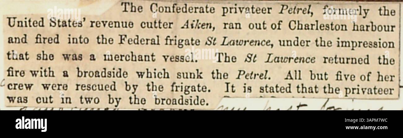 Thomas Butler Gunns Tagebuch vom 15. Juni bis 10. Oktober 1861 enthält seine Beobachtungen über New Yorks Atmosphäre in den Anfängen des Bürgerkriegs, seine Besuche in Militärlagern, seinen Aufenthalt in Pensionen und seine Anwesenheit bei einem Hochzeitsempfang für Thomas Nast und Sally Edwards. Er berichtet auch von einem Besuch der Familien Heylyn und Rogers in Rochester und seiner Reise nach Paris, Ontario. Stockfoto