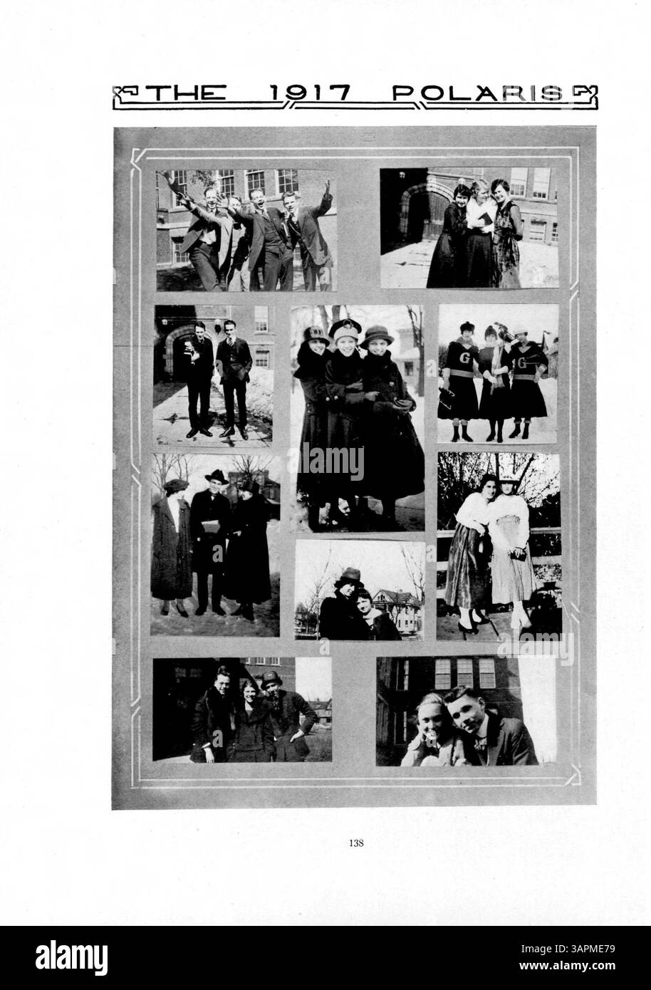 Dieses Polaris Jahrbuch 1917 der North High School erfasst das Schülerleben, die Leichtathletik, die Vereine und die afroamerikanischen Erfahrungen während des Schuljahres 1916-1917. Stockfoto