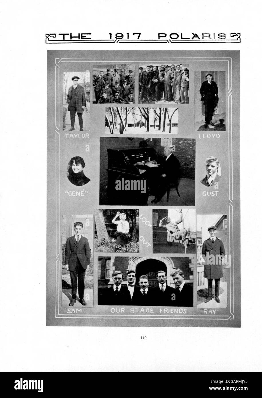 Die Ausgabe 1917 des Polaris Jahrbuchs zeigt das akademische Jahr 1916-1917 an der North High School mit Schwerpunkt auf Studenten, Lehrern, Leichtathletik, Clubs, und afroamerikanische Geschichte. Stockfoto