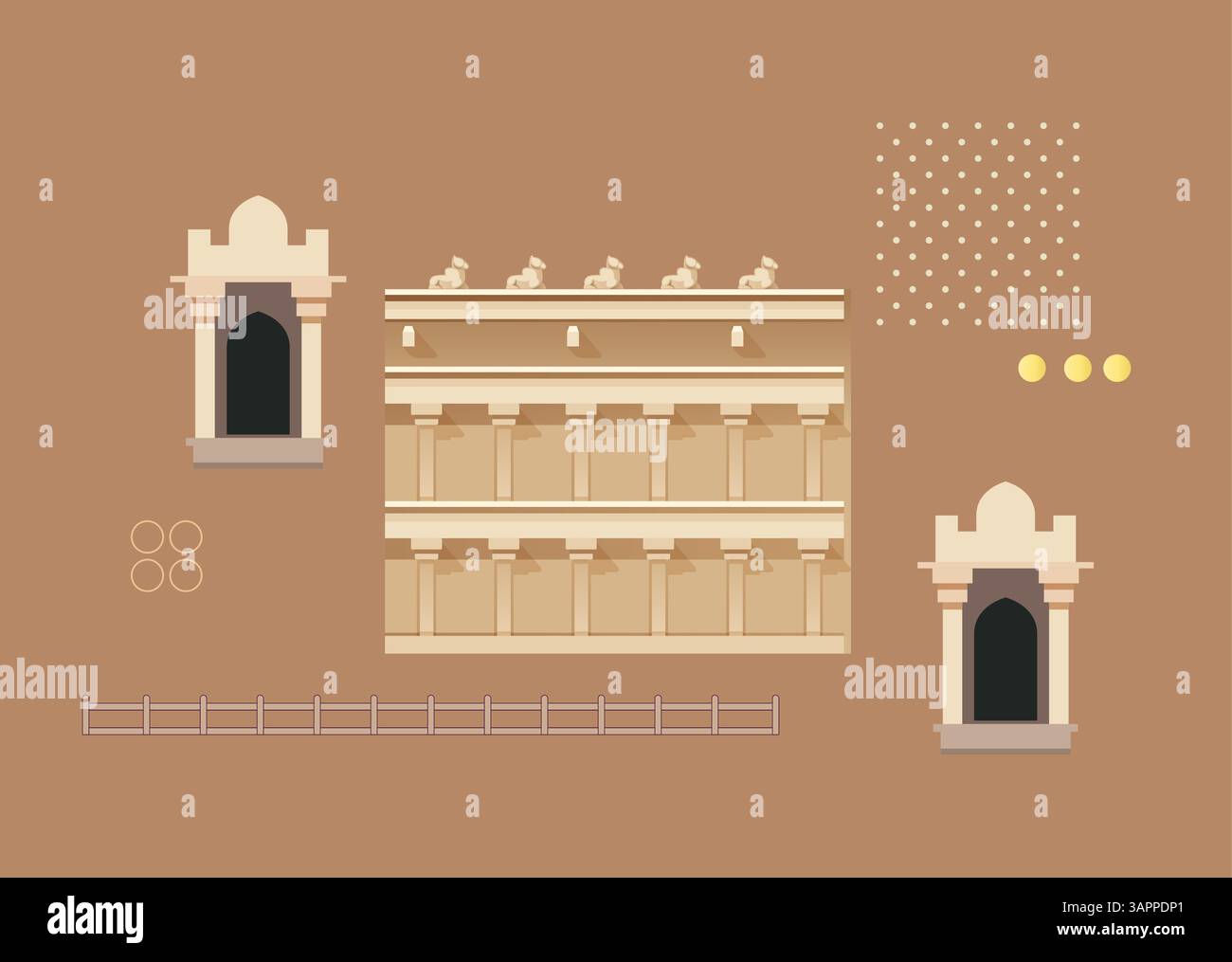 Stadtrundgang – Heritage Building Elements – Stock Illustration als EPS 10-Datei Stock Vektor