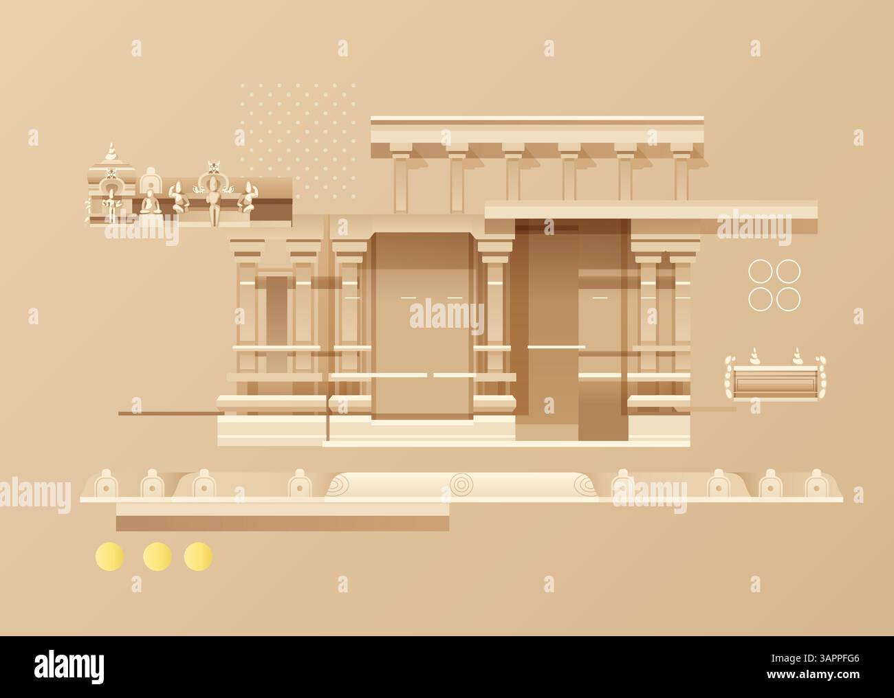 Abstrakter Stadtspaziergang – Heritage Building Elements – Stock Illustrationas EPS 10 Datei Stock Vektor