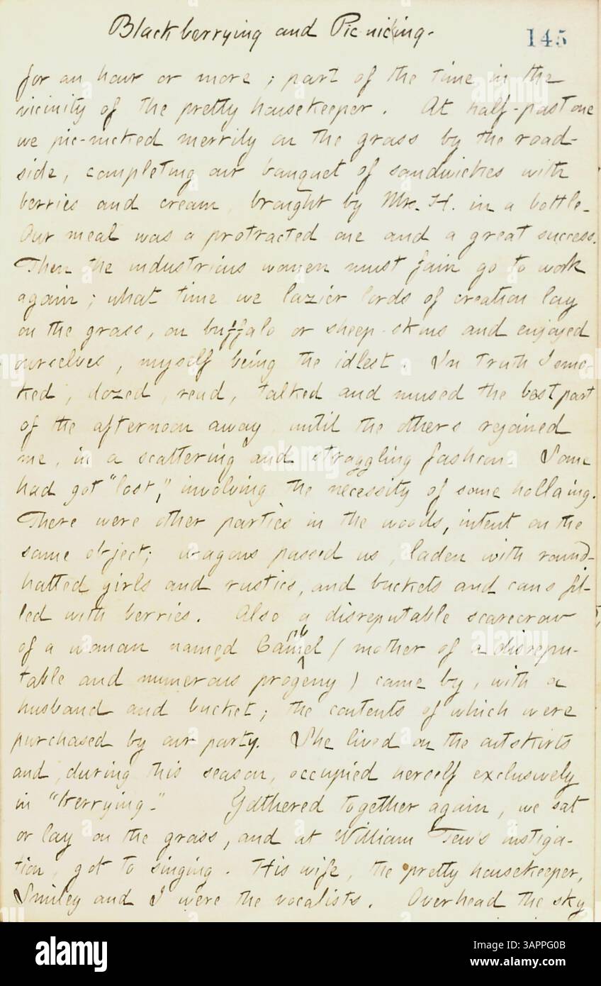 Thomas Butler Gunns Tagebuch vom 15. Juni bis 10. Oktober 1861 enthält detaillierte Beschreibungen von New York während des Bürgerkriegs, wobei er sich auf seine Besuche in Militärlagern und Familienversammlungen konzentriert. Er dokumentiert auch Reisen nach Rochester und Paris, Ontario und bietet eine persönliche Perspektive auf die Ereignisse der Zeit. Stockfoto