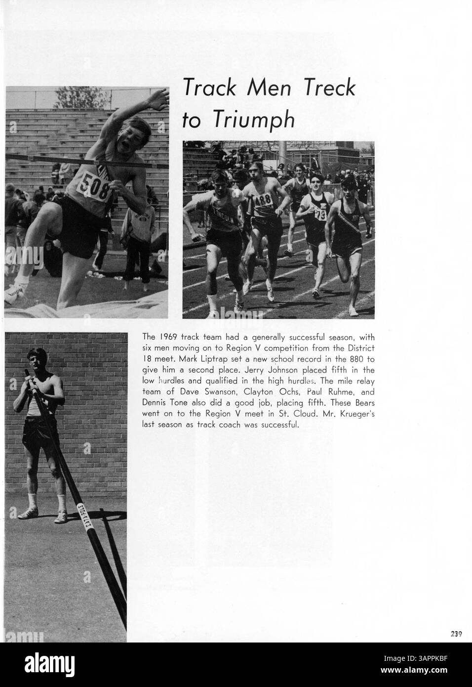 Dieses Jahrbuch „Bear“ 1970 beleuchtet die akademischen und außerschulischen Aktivitäten der Lincoln High, darunter Leichtathletik, Vereine, Studentenleistungen und Lehrkräfte. Stockfoto