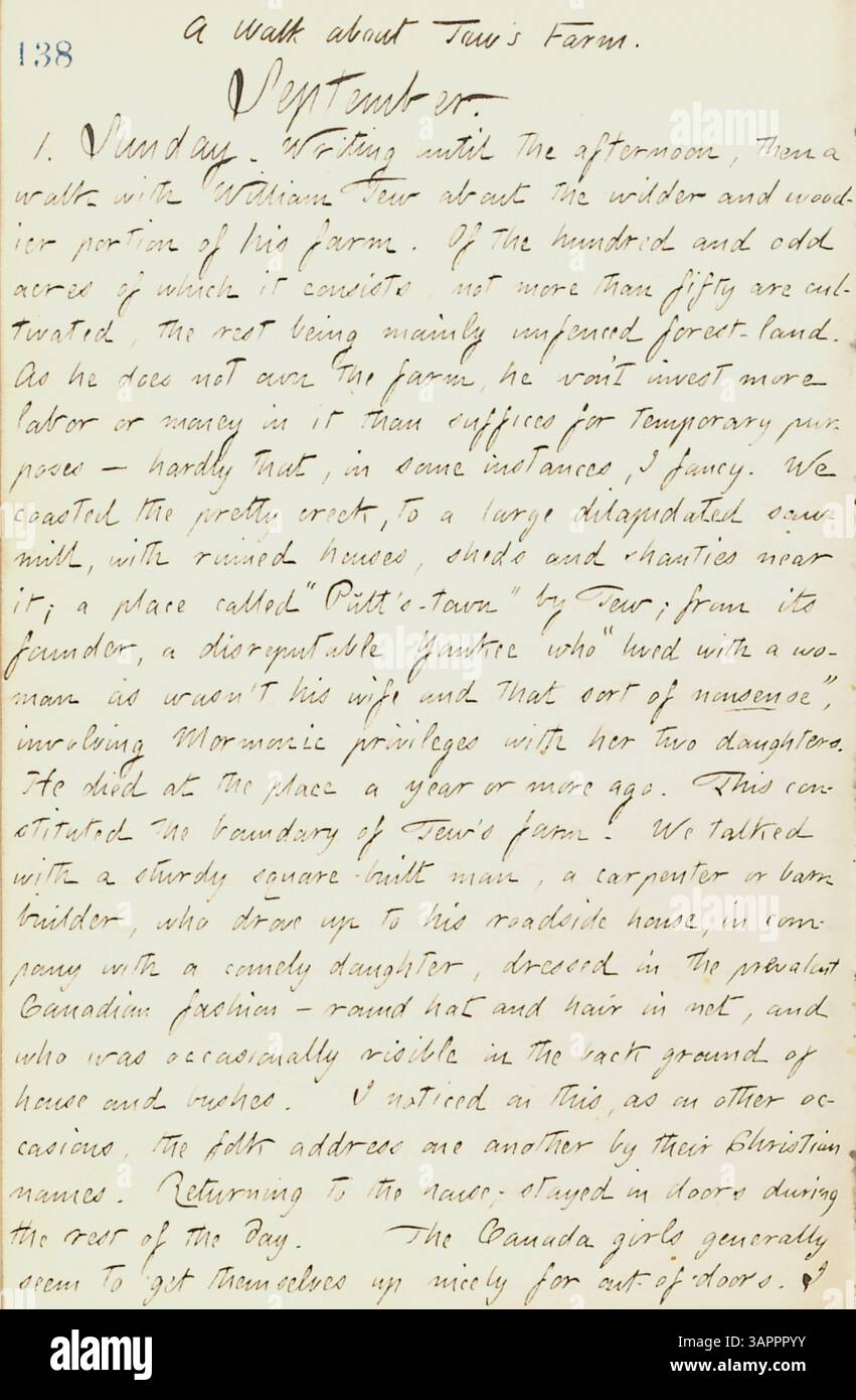 Band 17 von Gunns Tagebüchern enthält eine anschauliche Darstellung seiner Erfahrungen und Beobachtungen von Juni bis Oktober 1861. Dazu gehören Interaktionen mit Militärangehörigen, gesellschaftliche Zusammenkünfte und persönliche Reisen zu Orten wie Rochester und Paris. Seine detaillierten Beobachtungen über New York während des Bürgerkriegs geben Einblicke in die Atmosphäre und soziale Dynamik dieser Zeit. Stockfoto