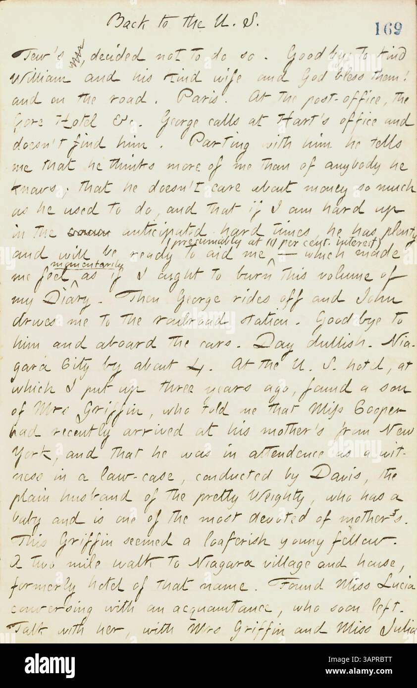 Dieser Band von Thomas Butler Gunns Tagebüchern (15. Juni bis 10. Oktober 1861) bietet einen Einblick in New York während des frühen Bürgerkriegs. Es umfasst seine Besuche in Militärlagern, Beobachtungen des täglichen Lebens in Pensionen und soziale Interaktionen mit Familien wie den Edwards-, Nast- und Rogers-Familien. Stockfoto