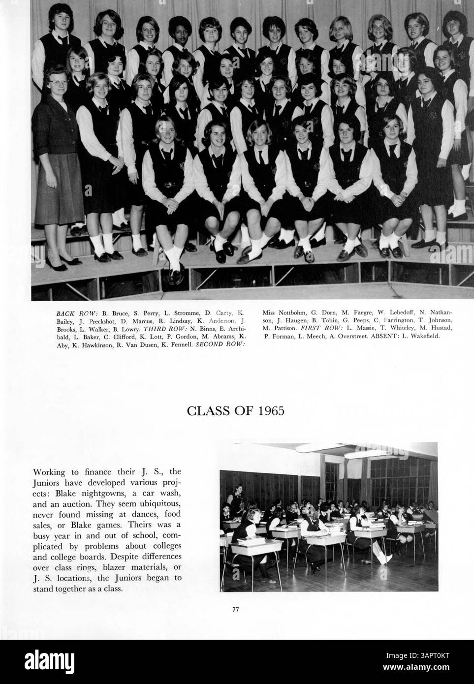 Das Tatler Jahrbuch 1964 für Northrop Collegiate dokumentiert die Ereignisse des Schuljahres 1963-1964. Es enthält Fotos von Schülern, Lehrern, Vereinen, Leichtathletik und verschiedenen Schulaktivitäten. Die Werbung wurde von den Seiten 133-134 und 153 bis 154 entfernt, aber das Buch hebt die wichtigsten Aspekte des Schülerlebens und des Schulgeistes während des Studienjahres hervor. Stockfoto