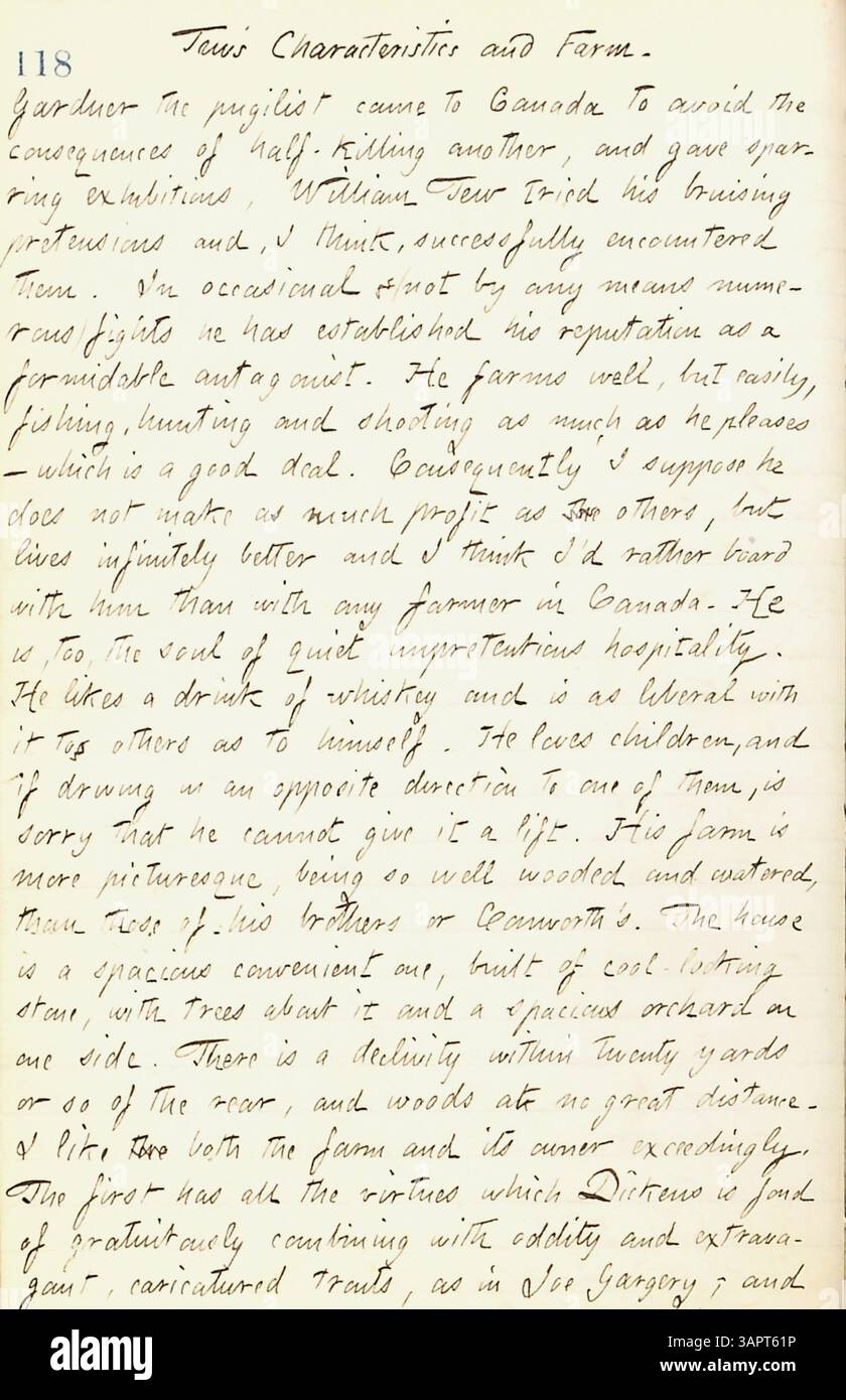 Die Tagebücher von Thomas Butler Gunn vom 15. Juni bis 10. Oktober 1861 bieten einen detaillierten Einblick in das Leben in New York während des Bürgerkriegs. Gunns Schriften enthalten detaillierte Berichte über Militärlagerbesuche, Erfahrungen in Pensionen, eine Hochzeit und seine Reisen nach Rochester und Paris, Ontario, die einen Einblick in das soziale Leben während des Krieges geben. Stockfoto