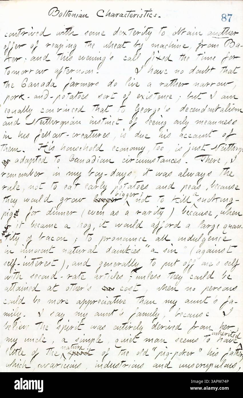 Thomas Butler Gunns Tagebücher von Juni bis Oktober 1861 berichten aus erster Hand über seine Erfahrungen in New York während des Bürgerkriegs, einschließlich Militärcamps, Aufenthalt in Pensionen und Teilnahme an gesellschaftlichen Veranstaltungen wie einer Hochzeitsfeier. Die Tagebücher decken auch seine Reisen nach Ontario und Rochester ab. Stockfoto