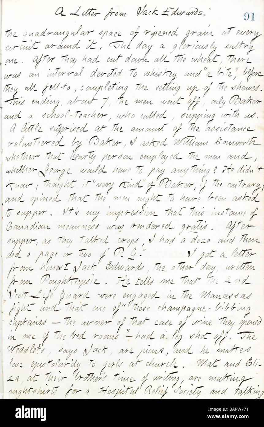 Thomas Butler Gunns Tagebuch Band 17 vom 15. Juni bis 10. Oktober 1861 gibt Einblicke in New York City zu Beginn des Bürgerkriegs. Seine Einträge umfassen Beschreibungen von Militärlagern, gesellschaftlichen Veranstaltungen wie Hochzeitsempfang und Reisen nach Rochester und Paris, Ontario. Stockfoto