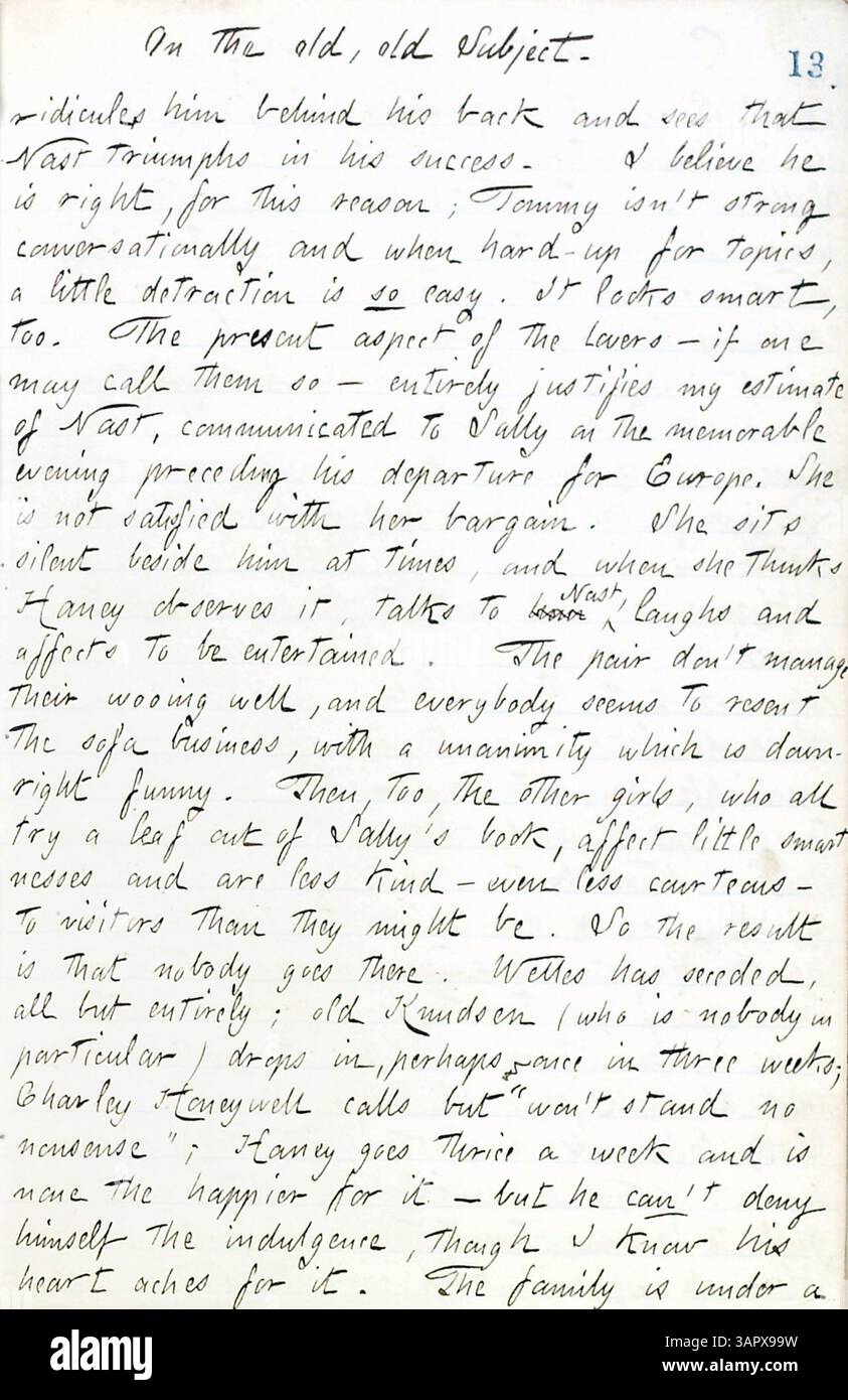 Thomas Butler Gunns Tagebuch, Band 17, erstreckt sich vom 15. Juni bis 10. Oktober 1861 und berichtet über seine Zeit in New York während des Bürgerkriegs. Er berichtet über Besuche in Militärlagern, das Leben in Pensionen und gesellschaftliche Veranstaltungen, einschließlich eines Hochzeitsempfangs für Sally Edwards und Thomas Nast. Stockfoto