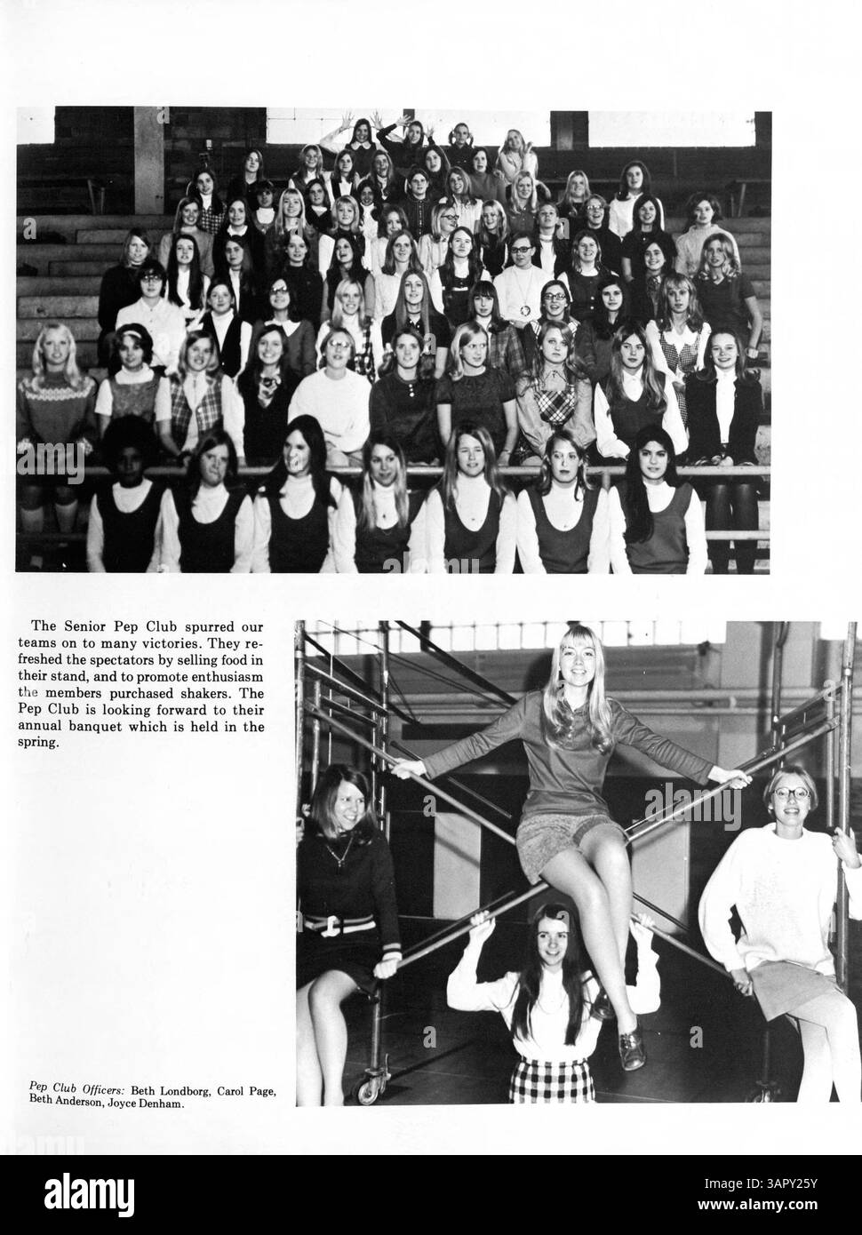 In diesem Jahrbuch der Minnehaha Academy 1971 werden wichtige Aktivitäten der Schüler, sportliche Veranstaltungen, Beiträge der Lehrkräfte und schulweite Veranstaltungen im Schuljahr 1970-1971 vorgestellt. Stockfoto