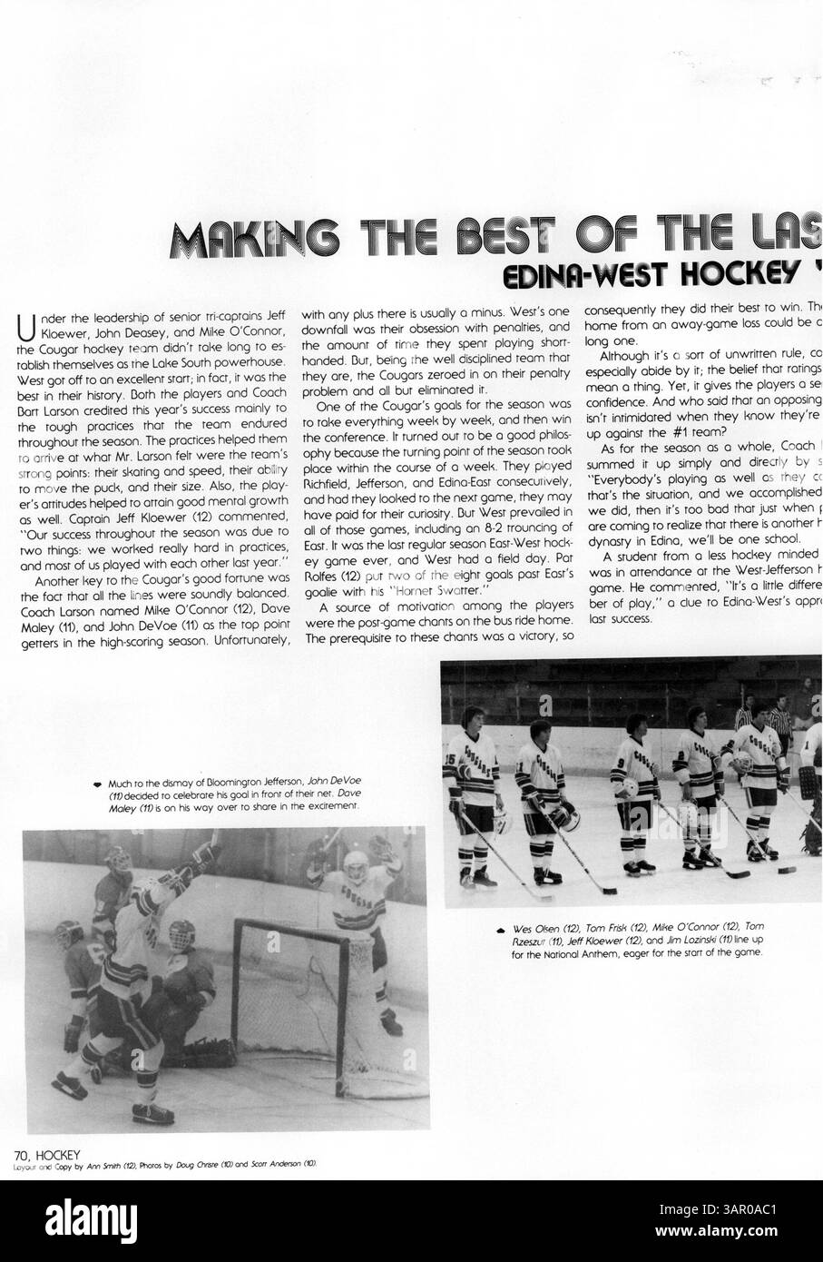 Das Jahrbuch „Windigo“ 1981 der Edina West High School dokumentiert Schüler, Lehrer, Vereine, Leichtathletik und andere Schulveranstaltungen und bewahrt so den akademischen und außerschulischen Geist des Schuljahres 1980-1981. Stockfoto