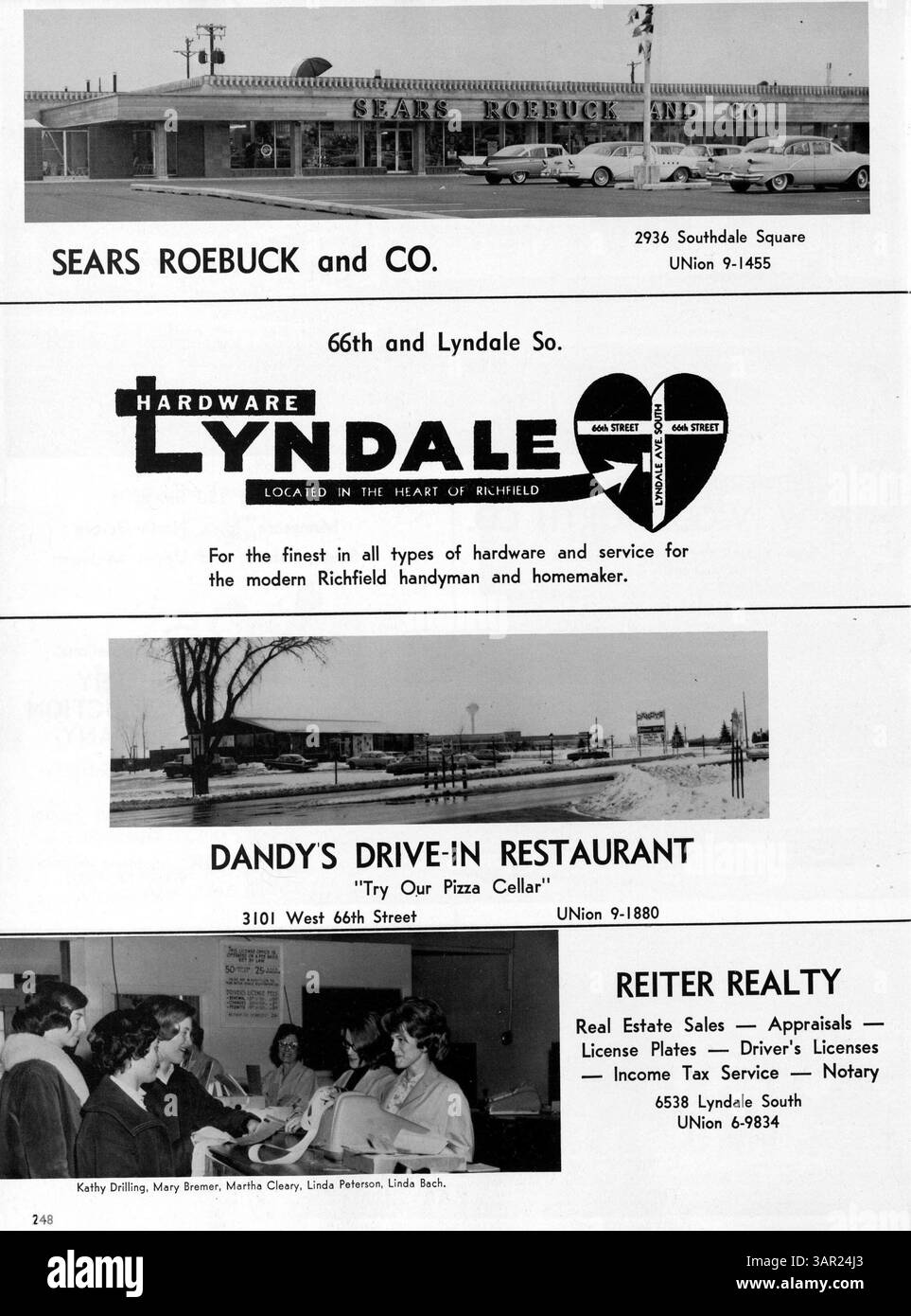 Das Aurean Yearbook 1964 der Richfield High School dokumentiert die Höhepunkte des akademischen Jahres mit Studenten, Lehrkräften, Leichtathletik, Clubs, und Schulveranstaltungen von 1963 bis 1964. Stockfoto