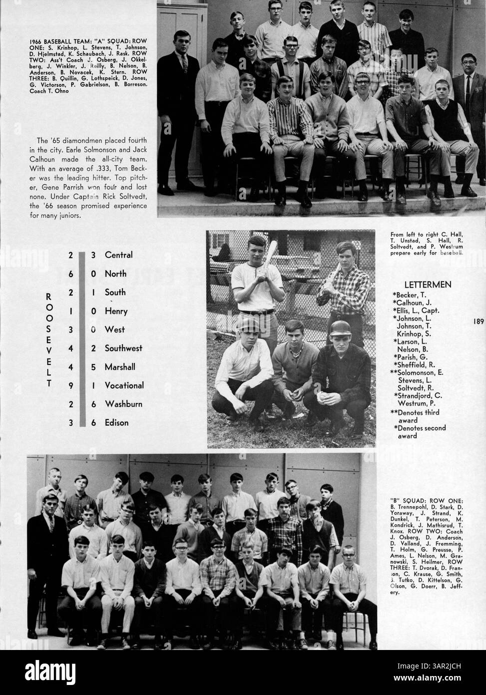 Sagamore '66 ist das Jahrbuch der Roosevelt High School, das an das Schuljahr 1965-1966 erinnert und die Aktivitäten von Schülern, Leichtathletik, Clubs und die Geschichte der afroamerikanischen Studenten beleuchtet. Stockfoto