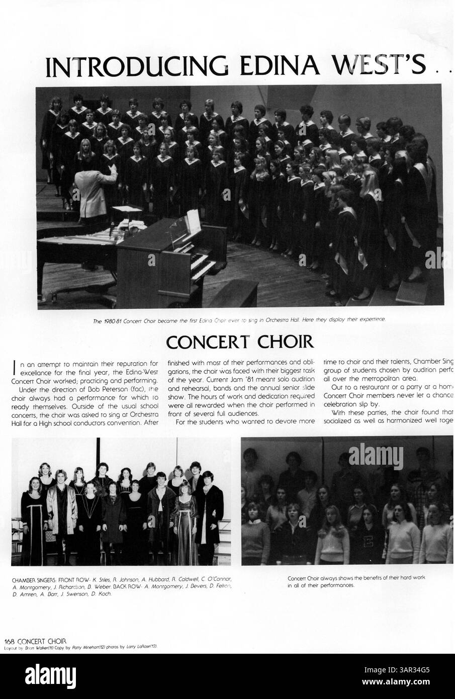 Das Jahrbuch „Windigo“ 1981 der Edina West High School dokumentiert wichtige akademische, sportliche und außerschulische Momente des Schuljahres 1980-1981 und bietet einen umfassenden Überblick über das Leben der Schüler. Stockfoto
