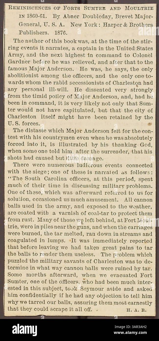Dieser Band von Thomas Butler Gunns Tagebüchern, datiert von Juni bis Oktober 1861, fasst seine Erfahrungen in den ersten Monaten des Bürgerkriegs ein. Er beschreibt Besuche in Militärlagern, einen Hochzeitsempfang für Sally Edwards und Thomas Nast und eine Reise nach Paris, Ontario. Das Tagebuch beleuchtet auch sein Pensionierungsleben und seine Interaktionen mit den Familien Heylyn und Rogers in Rochester. Stockfoto