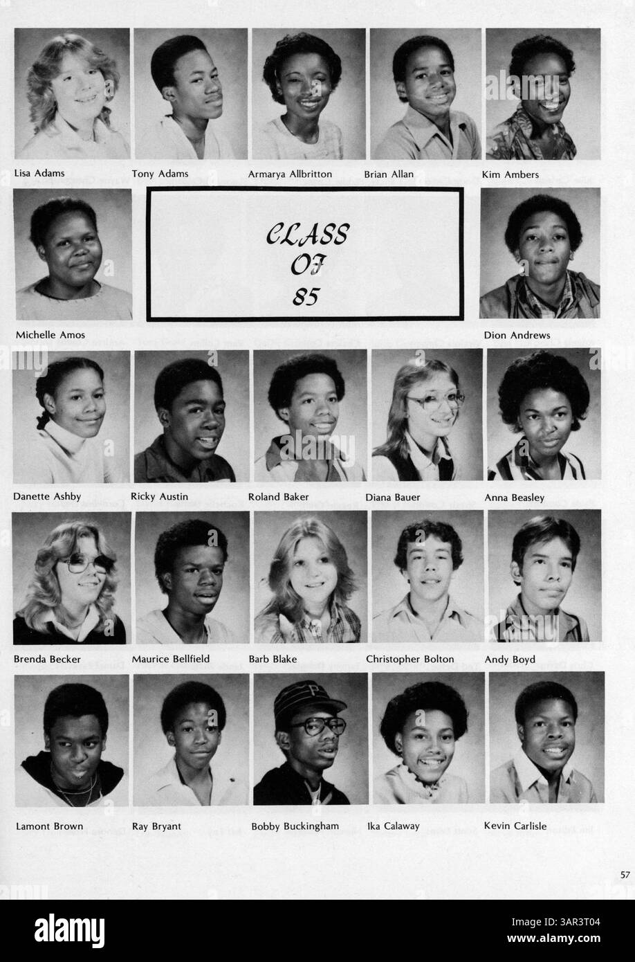 Das Polaris Yearbook 1982 der North High School beleuchtet die Ereignisse des Schuljahres 1981-1982 und behandelt Schüler, Lehrer, Leichtathletik und Vereine. Stockfoto