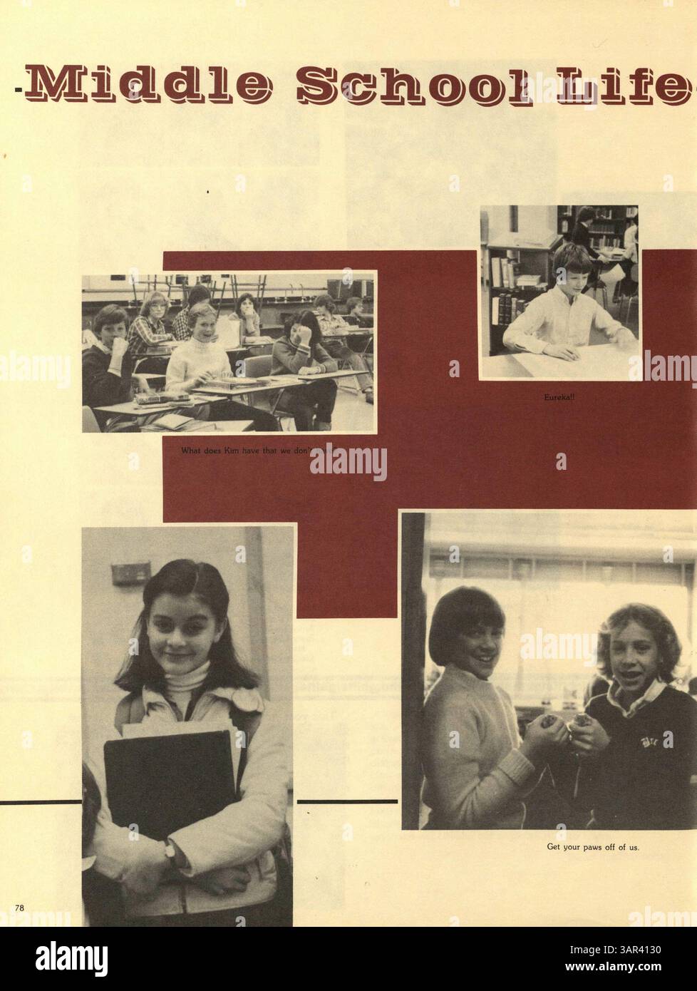 Das Breck Mustang Jahrbuch für das Schuljahr 1980-1981 beleuchtet die Schüler, Vereine, Leichtathletik und Veranstaltungen, die die Schulgemeinschaft geprägt haben. Stockfoto