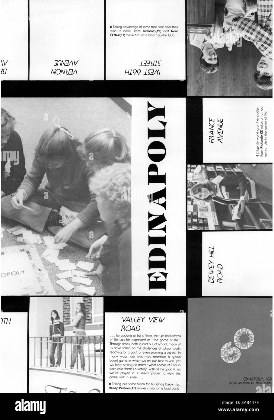 Das Jahrbuch „Windigo“ 1981 der Edina West High School beleuchtet die Schüler, Lehrer, Vereine, Leichtathletik und Veranstaltungen aus dem Schuljahr 1980-1981 und dokumentiert die Aktivitäten und Erfolge der Schule. Stockfoto