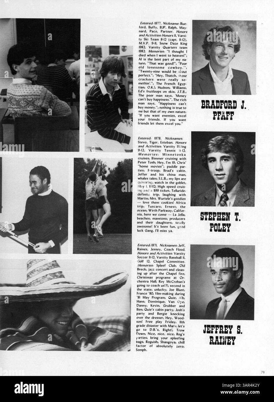 Das Breck Mustang Jahrbuch für 1983 dokumentiert die Schüler, Lehrer, Leichtathletik, Vereine und Veranstaltungen aus dem Schuljahr 1982-1983. Stockfoto