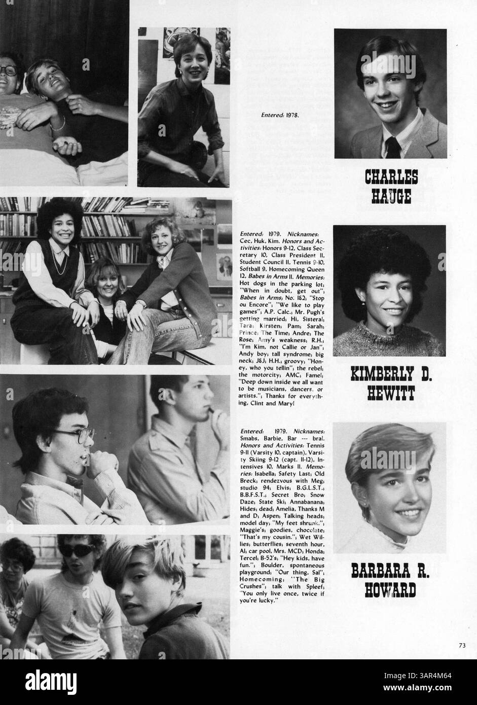 Dieses Breck Jahrbuch 1983 fängt das Wesen der Schule 1982-1983 mit Aufzeichnungen über Schüler, Vereine, Sport und Veranstaltungen ein. Stockfoto