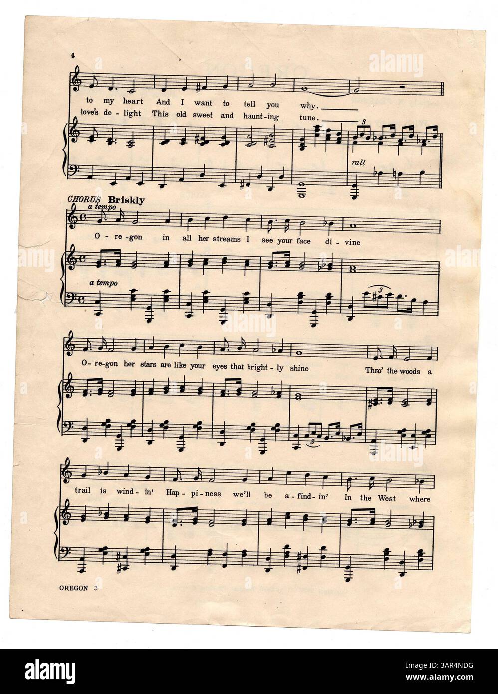 Dieses digitalisierte Dokument der University of Oregon Libraries befasst sich mit Oregon und seiner Beziehung zur Liebe in der historischen Musik. Es ist öffentlich zugänglich und dient als Bildungsressource. Stockfoto