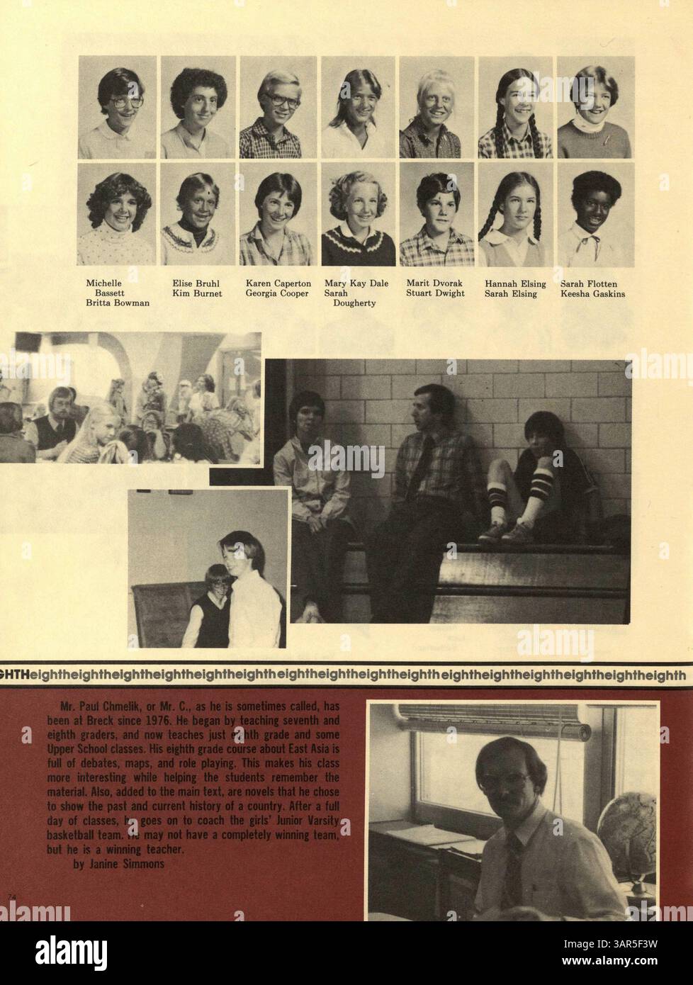 Im Jahrbuch Breck Mustang 1981 werden die Schüler, Sportmannschaften, Vereine und Schlüsselveranstaltungen aus dem akademischen Jahr 1980-1981 vorgestellt. Stockfoto