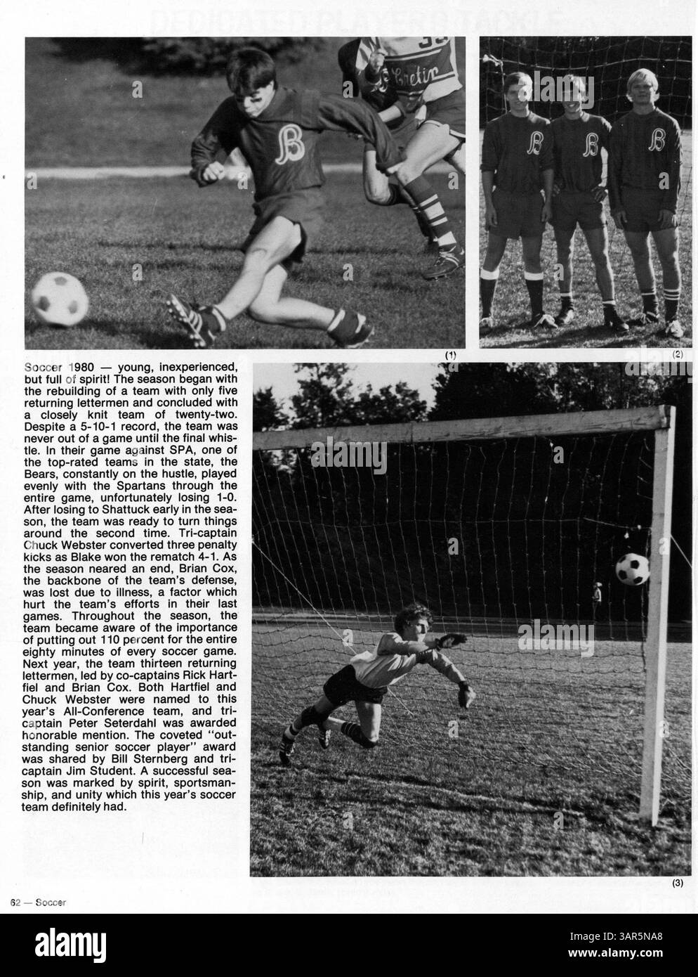 Das Blake High School Yearbook 1981 mit dem Titel „Reflections“ beleuchtet das Schuljahr 1980-1981 und konzentriert sich auf das Schülerleben, die Lehrkräfte, die sportlichen Teams und außerschulische Aktivitäten. Stockfoto
