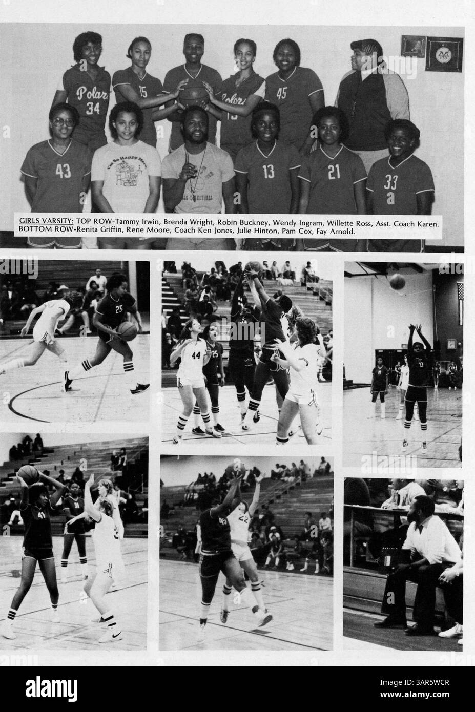 Das Polaris Yearbook 1982 an der North High School beleuchtet die wichtigen Aspekte des Schülerlebens, einschließlich Clubs, Leichtathletik und Beteiligung der Lehrkräfte an Schulveranstaltungen. Stockfoto