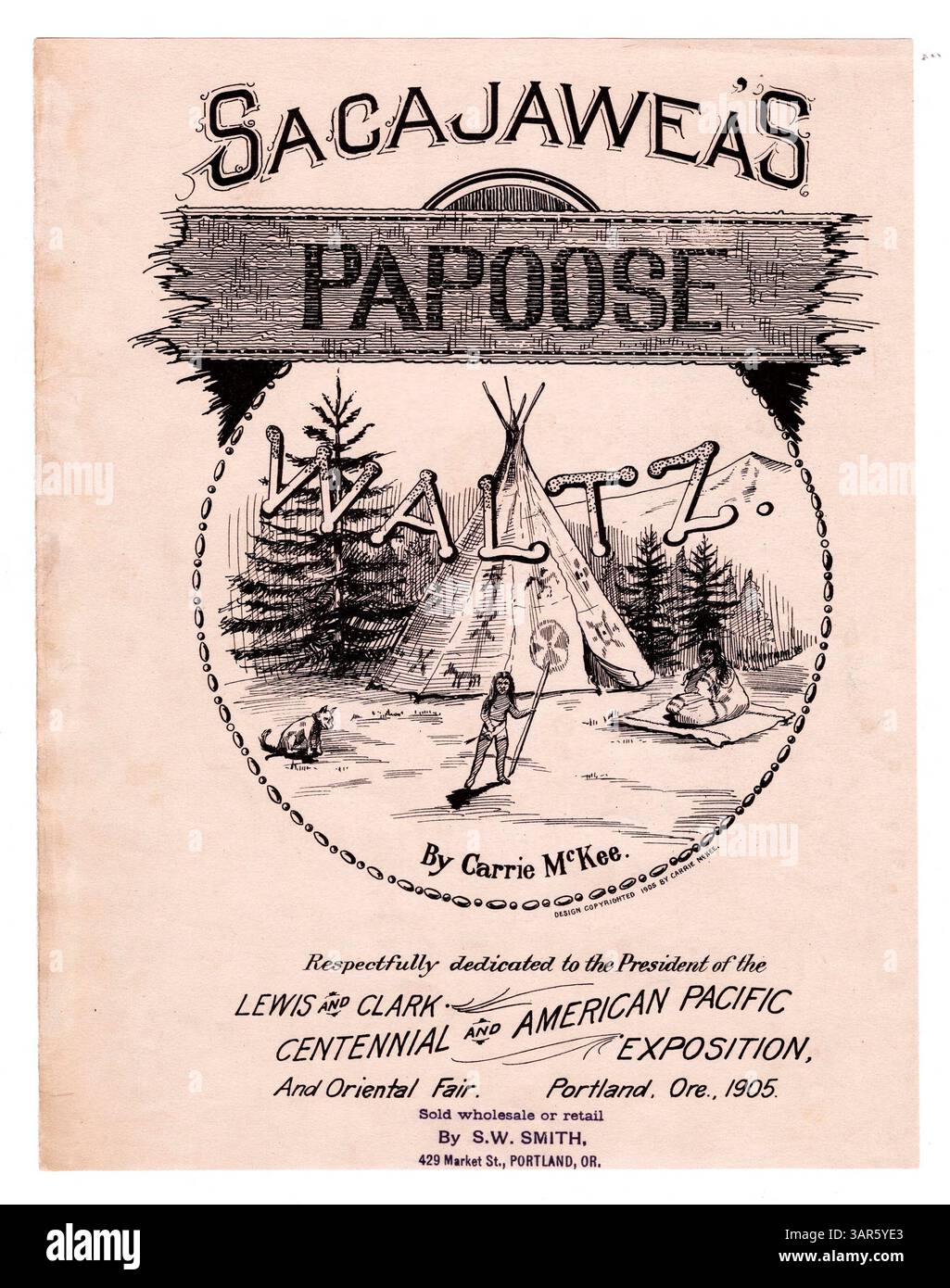Dieser Walzer ist dem Präsidenten der Lewis and Clark Centennial und American Pacific Exposition und Oriental Fair gewidmet und hält einen historischen und kulturellen Moment in der Musik fest. Stockfoto