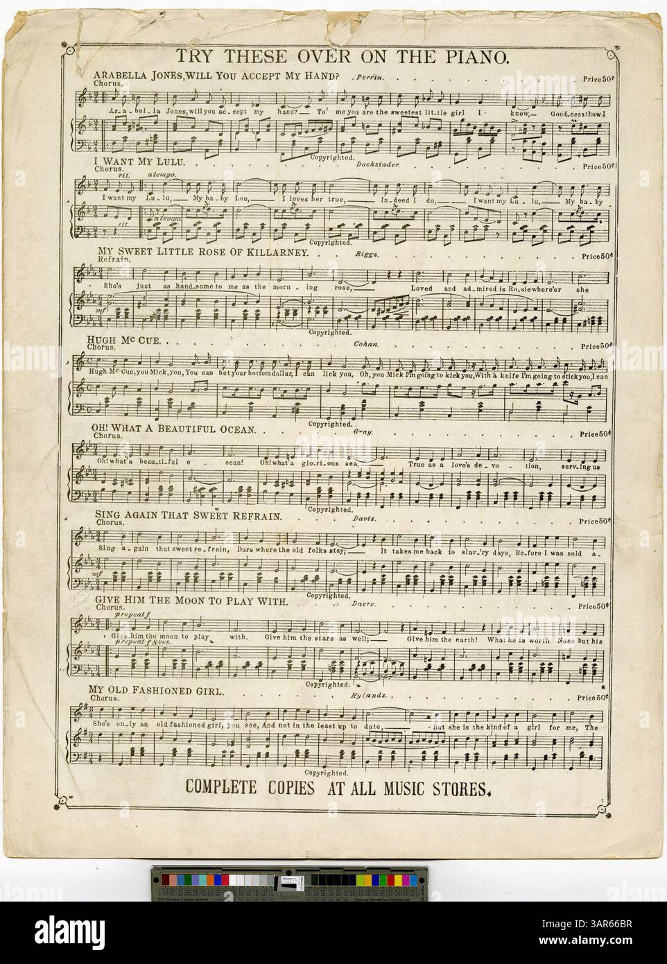 Das Lied That Minstrel man of Mine wurde in der Sammlung der University of Oregon Library aufbewahrt und ist ein Lied aus der Zeit der 1910er Jahre, das frühe amerikanische Folk- und Musiktraditionen widerspiegelt. Stockfoto