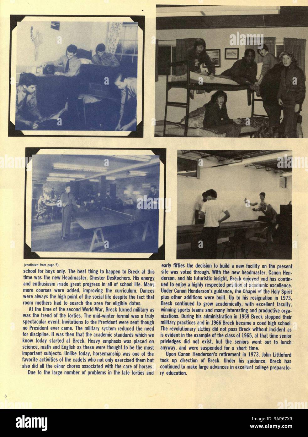 Das Breck Jahrbuch 1981, „Breck Mustang“, zeigt das Schuljahr 1980-1981 und dokumentiert Studenten, Dozenten, Sport, Vereine, und andere Schulveranstaltungen. Stockfoto